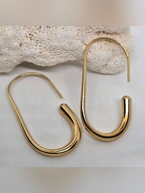 Columbus - Gold Dipped Open Loop Hoop Earrings
